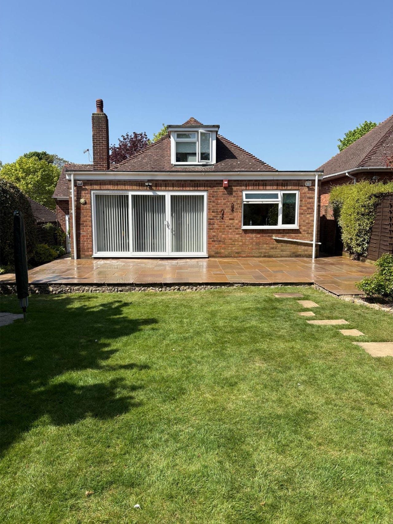 Garden patio construction in Worthing