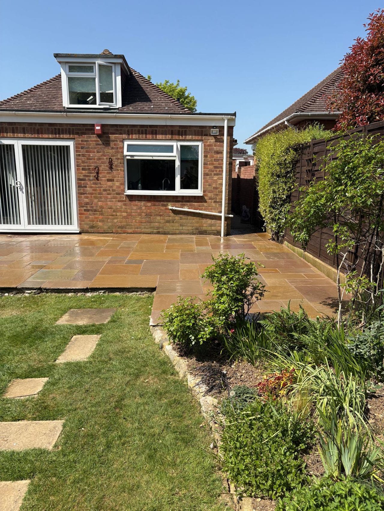 Indian sandstone patio build