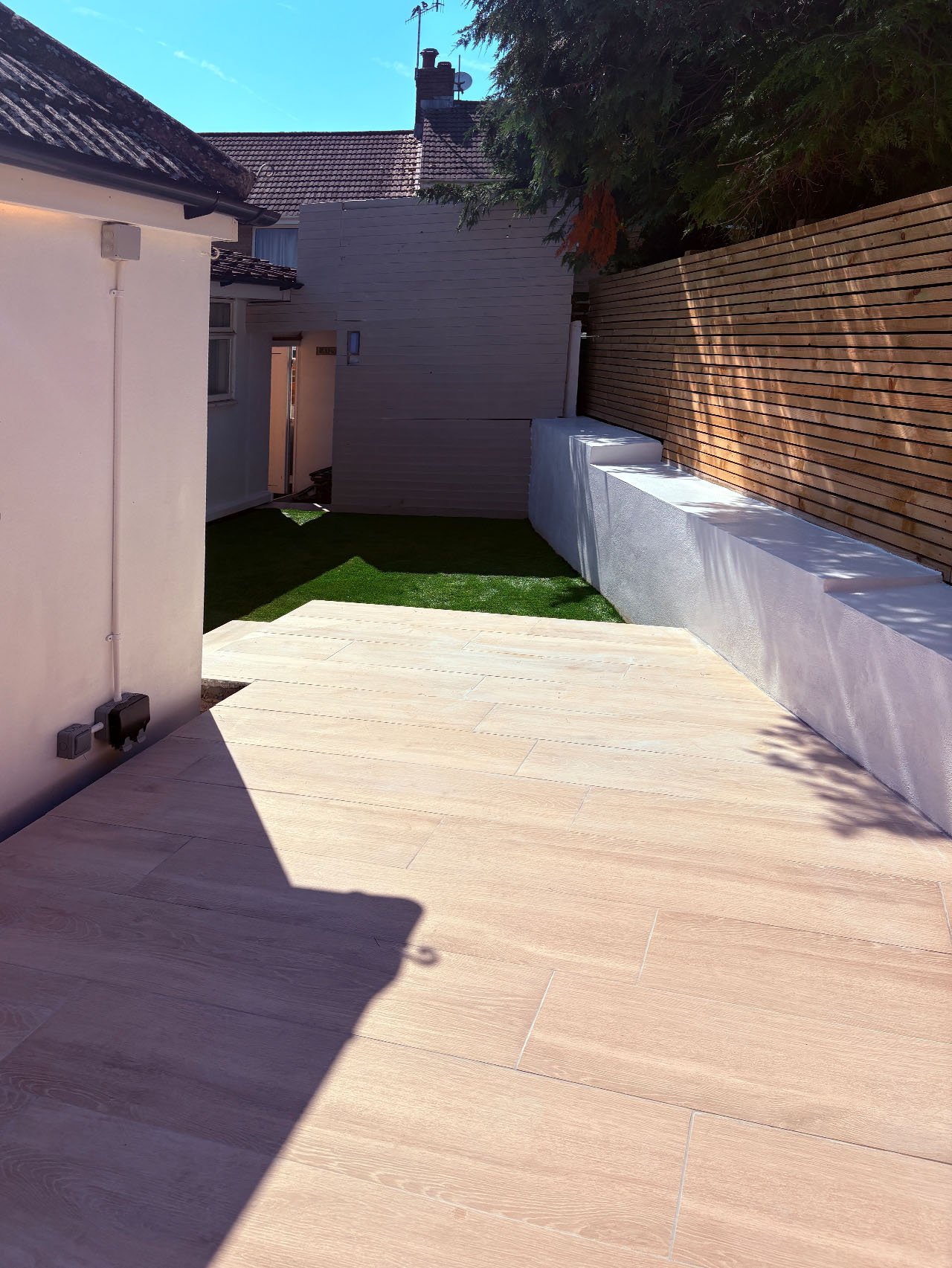Porcelain paved decking installation